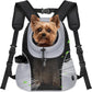 WOYYHO Pet Dog Carrier Backpack Small Dog Front Backpack Ventilated Mesh Dog Travel Back Pack with Safety Belt for Travel Hiking Cycling Outdoor Adventures (Size S: 2-4.5 lbs, Grey)