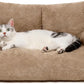 MEWOOFUN Dog Couch, Supportive Small Dog Bed for Puppy and Cats with Removable Washable Cover, Fluffy Cat Couch with Non-Slip Bottom (Camel, 26.0" L X 19.0" W X 13.0" Th)