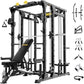 F4 Smith Machine, Power cage with Adjustable Cable Crossover System, All-in-One Squat Rack Training Equipment for Home Gym