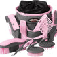 Weaver Leather Horse Grooming Kit, 7-piece Horse Brush Set with Organizer Tote Bag, Equine Care, Horse Tack Room Equipment, Grooming Horse Supplies, Gray/Pink