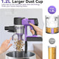 DEVOAC S10 Cordless Vacuum Cleaner, 45Kpa 50mins Lightweight Stick Vacuum with Powerful Suction for Home, Rechargeable, Self-Standing, Handheld Vacuum Cleaners for Hardwood Floors, Carpets Violet