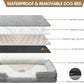 Dog Beds for Large Sized Dogs,Washable Orthopedic Memory Foam Dog Couch Sofa Bed with Bolster,Removable Cover,42x30Inch,Grey