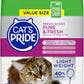 Cat's Pride Premium Lightweight Clumping Litter: Pure & Fresh - Up to 10 Days of Powerful Odor Control - Multi-Cat, Scented, 18 Pounds