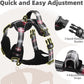 PUPTECK No Pull Dog Harness for Large, Adjustable Reflective Dog Harness with Handle Easy Control, Comfortable Soft Padded Pet Vest Harness for Large Dogs, Plaid Black XL
