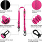 Plutus Pet Dog Seat Belt for Car, Adjustable Dog Car Harness with Carabiner Clip, Reflective Safety Dog Seatbelt Leash with Elastic Bungee, Hot Pink