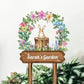 Personalized Rabbit Metal Sign with Stake,Custom Gardener Last Name Signs Outdoor Decor,Customized Flowers Gardening Birthday Gifts,Cute Animal Plaques for Patio Lawn Porch Backyard Farmhouse Outside