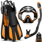 Odoland Kids Snorkeling Packages Snorkel Set, Dry Top Snorkel Mask with Adjustable Swim Fins for Boys and Girls Age 7-14