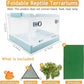 Travel Portable Foldable Terrarium Kits for Reptiles -Heat-Resistant Material, Easy to Move with Wheels, Includes Plant, Feeding Bowl, and Carpet for Snakes, Lizards, Tortoises, and Leopard