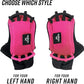 Noxgear Hand Held Phone Holder - Handheld Grip Phone Holder with Key Fob & Card Slot for Running, Jogging & Working Out - Compatible with All Phones - Machine Washable (Raspberry, Right Hand)