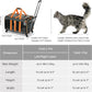 MILADA Large Cat Carrier for 2 Cats, Soft Big Pet Carrier with Wheels, Double Cat Carrier on Wheels, Rolling Pet Carrier for Travel Hiking Shopping and Camping（Not for Air Travel）, Orange
