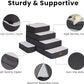 5-Step Adjustable Dog Stairs for High Beds, Dog Steps for Small Dogs and Cats, Foldable Pet Stairs for Bed Climbing, Non-Slip Pet Step Indoor, Grey