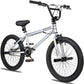 WEIZE Freestyle BMX Bike, 20 inch Trick Bicycle for Kids and Adults Men Women, Hi-Ten Steel Frame, 360 Degree Rotor Freestyle, 4 Pegs Single Speed Teen Bike, Beginner-Level to Advanced Riders