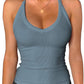 iGENJUN Workout Tops for Women Racerback Basic Tank Summer 2025 Camisole V Neck Slim Fit Ribbed Sleeveless