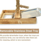 Natural Wood Bird Toys Playground, Bird Cage Accessories, Bird Perches, with Removable Tray and 2 Stainless Steel Cups