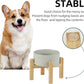Ceramic Raised Dog and Cat Bowl Set, 2 Heights Elevated Stand, Food and Water Bowl for Small Breed Dogs, Weighted Dog Dishes, Pet Bowl(6.1'',28.7oz, Grey)