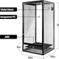 REPTI ZOO 18" x 18" x 36" Front Opening Chameleon Cage with 3-Sided Metal Mesh, 50 Gallon Screen Vertical Terrarium with Background Sticker, Tall Enclosure for Chameleon, Tree Frog, Arboreal Reptiles