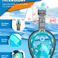 QingSong Full Face Snorkel Mask for Adults, Snorkeling Gear with Camera Mount, 180 Degree Panoramic View Snorkel Set Anti-Fog Anti-Leak