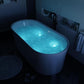 ANZZI 67" Freestanding Air Jetted Whirlpool Bathtub - White Acrylic Soaking Tub with LED Lights & Touch Controls | FT-AZ067