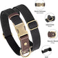 Didog Soft PU Leather Dog Collars for Medium Dogs,Classic Adjustable Dog Collars with Quick Release Metal Buckle,Easy Clean and Comfortable with Nylon Lining,Black,M Neck 13-19"