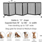 ZJSF Freestanding Indoor Dog Gate for House Foldable Wood Puppy Gate for Doorways Pet Gate for Stairs Extra Wide Pet Fence, Black, 32" Height 6 Panels