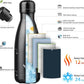 Insulated Water Bottles,12 oz Double Wall Stainless Steel Vacumm Metal Flask for Sports Travel,Midnight Black