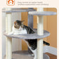 PETEPELA 61" Cat Tree for Indoor Cats, [6-Levels] Cat Climbing Tower with 9 Sisal Scratching Posts and Replaceable Dangling Ball &Top Perch, Grey