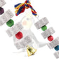 2 Pack Mineral Block Chew Toys with Colorful Beads and a Bell, Bird Beak Grinding Stone, Cage Accessories for African Grey, Budgies, Cockatiels, Small to Medium Birds