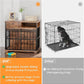 35.5" Dog Crate Furniture, Wooden Dog Crate Furniture for Medium Small Dogs, Wooden Dog Kennel End Table with Drawer and Open Shelves, Sliding Door Dog Kennel Furniture