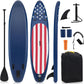 GYMAX Stand Up Paddle Board, Inflatable SUP with Wide Non-Slip EVA Deck, Accessories-Leash, D Rings, Hand Pump, Adjustable Paddle & Backpack, Paddle Boards for Adults Youth
