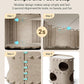 DownyPaws Cat House for Indoor Cats, 2-Storey Foldable Cat Bed Cave, Felt Cats Tunnel Bed Condo, Castle Kitten Cube Hideaway for Multicats, Scratch Resistant, Cream