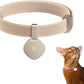 Safety Cat Collar Pro and Tag Set - U.S. IDA Gold Award, Elastic Release Cat Collar Charm Tag, Non Breakaway Cat Collar Adjustable with Charm for Kitten Small Large Cats (Linen, S)