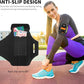 Running Armband with Earphone Bag Cell Phone Armband for iPhone 16 15 Pro 14 Plus 13 11 XR XS, Galaxy S24/S10 Water Resistant Sports Phone Holder Case & Zipper Slot Car Key Holder for 6.7 inch Phone