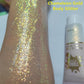 Go Ho Chameleon Gold Body Glitter Gel,Color Changing Mardi Gras Face Glitter,Holographic Fine Chunky Sequins Glitters,Reflective Sparkly Festival Rave Accessories