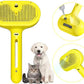Cat Brush for Shedding - Pet Hair Removal Comb with Water Tank, Steam Brush, Cat Bath Brush, Dog Brush - Yellow