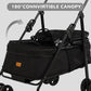4 Wheels Pet Stroller,One-Click Folding Portable Folding Dog Cat Stroller,Sunshade, Storage Bag, Waterproof Oxford Fiber，Breathable and Visible Mesh for Small/Medium Pets up to 33 lbs,Black ﻿