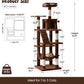 MWPO 63.8 inches Multi-Level Cat Tree for Large Cats with Sisal-Covered Scratching Posts, Padded Platform, Hammock and Condo,Stable Cat Tower Cat Condo Pet Play House (Brown)