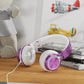 AILIHEN MS300 Purple Girl Headphones Wired with Microphone for Chromebook Laptop Computer, 3.5mm Foldable Lightweight on-Ear Headphones for School Teen Students