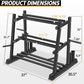 Dumbbell Rack, Bongkim Dumbbell Set with Rack Stand, Dumbbells Weights Rack for Home Gym, Weight Rack for Dumbbells, Kettlebells, and Weight Plates 1100LBS