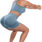 CHRLEISURE Women's 4 Packs Workout Gym Shorts, High Waisted Butt Lifting Scrunch Butt Seamless Booty Shorts