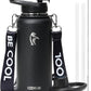 Coolflask 32 oz Water Bottle with Strap, Insulated Metal Water Flask with Straw & Spout Lids, Stainless Steel Double Wall Vacuum, Keep Cold 48h Hot 24h, Leak Proof & Non-BPA, Magic Black