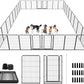 Dog Playpen Outdoor Extra Wide 32 Panels Heavy Duty Dog Fence 47" Height Anti-Rust with Doors Portable for RV Camping Yard, Total 84FT, 561 Sq.ft, Snowy Black