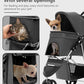 Pet Stroller with 3 Wheels for Small/Medium Pets, Portable Travel Foldable Carrier Jogger for Dog Cat Puppy Kitty, Rear Wheel Breaks, Storage Basket, Visible Mesh with Weather Cover (Black)