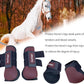 Horse Tendon Boots Set of 4 Open Front & Fetlock Boot for Horses Professional Sport Protection Impact-Absorbing Equine Leg Support for Jumping, Riding, Training (Wine Red, Full)
