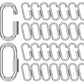 M3.5-30 Pack 1.46” Quick Links Chain Connectors, 1/8″ Galvanized Chain Locking Carabiners Hooks, 180LBS Heavy Duty Thread Quick Link Clips, Twist Oval Keychain D Shape for Swing, Camping