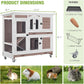 GUTINNEEN Large Rabbit Hutch Wooden Bunny Cage Indoor with Chew-Proof Ramp, 2-Story Guinea Pig Cages with Casters, Pull-Out Trays for Rabbits, Guinea Pigs, 47.2" L x 19.7" W x 42.1" H