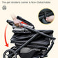 Medium Dog Stroller, Foldable Pet Stroller with Adjustable Handle & No Zip Entry, Storage Basket & Cup Holder, Canopy, Mesh Windows, Ideal for Medium Dogs and Cats Up to 50lbs, Black