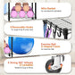 Dumbbell Rack, 3 Tier Adjustable Workout Equipment Storage with Locking Wheels & 4 Hooks, Home Gym Storage for Yoga Mat, Foam Roller, Dumbbell, Kettlebell, Fitness Ball and Resistance Band