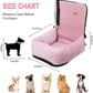 Dog Car Seat for Small Medium Dogs Up to 40lbs, Detachable Washable Soft Pet Booster Travel Bed for Front & Pink Seat with Safety Leash Belt