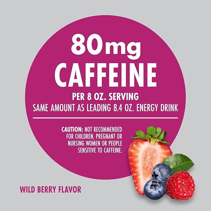 V8 +Energy Wild Berry Juice Energy Drink, 8 fl oz Can (6 Pack)