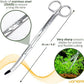 4Pcs Aquascaping Tools, Terrarium Tools, Aquarium Tools Set with Stainless Steel Aquarium Tweezers, Aquarium Scissors and Spatula - Aquascape Tools Set for Trimming, Maintenance